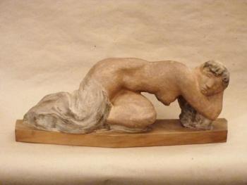 Nackte Figur - Holz, gebrannter Ton - Jan Kodet - 1940