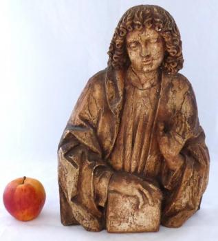 Heiliger Johannes der Evangelist - patinierter Gip Heiliger Johannes der Evangelist - patinierter Gip